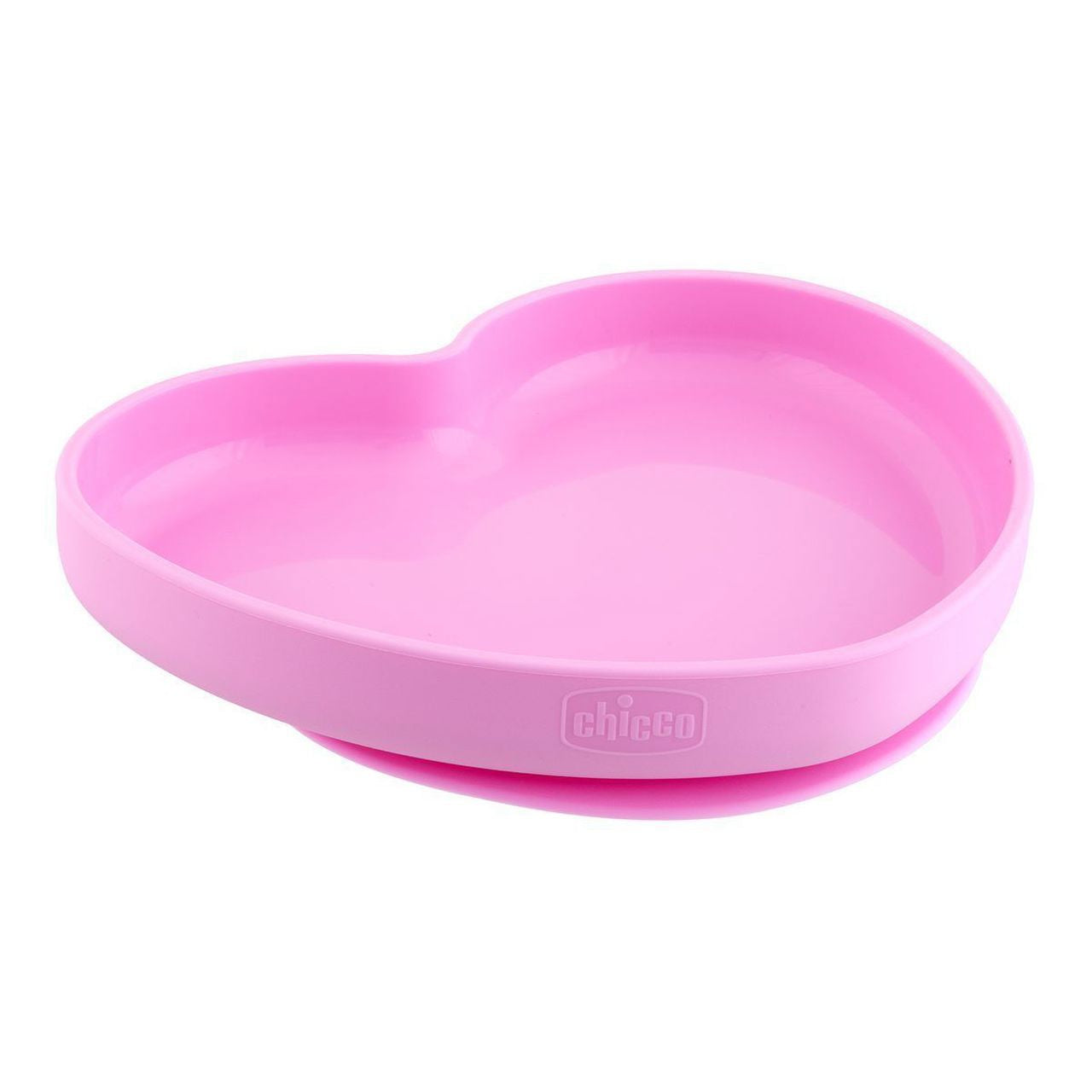 Chicco Silicone Heart Plate Pink 9M+ (ref. Ch.Ali10217160000) - Healtsy