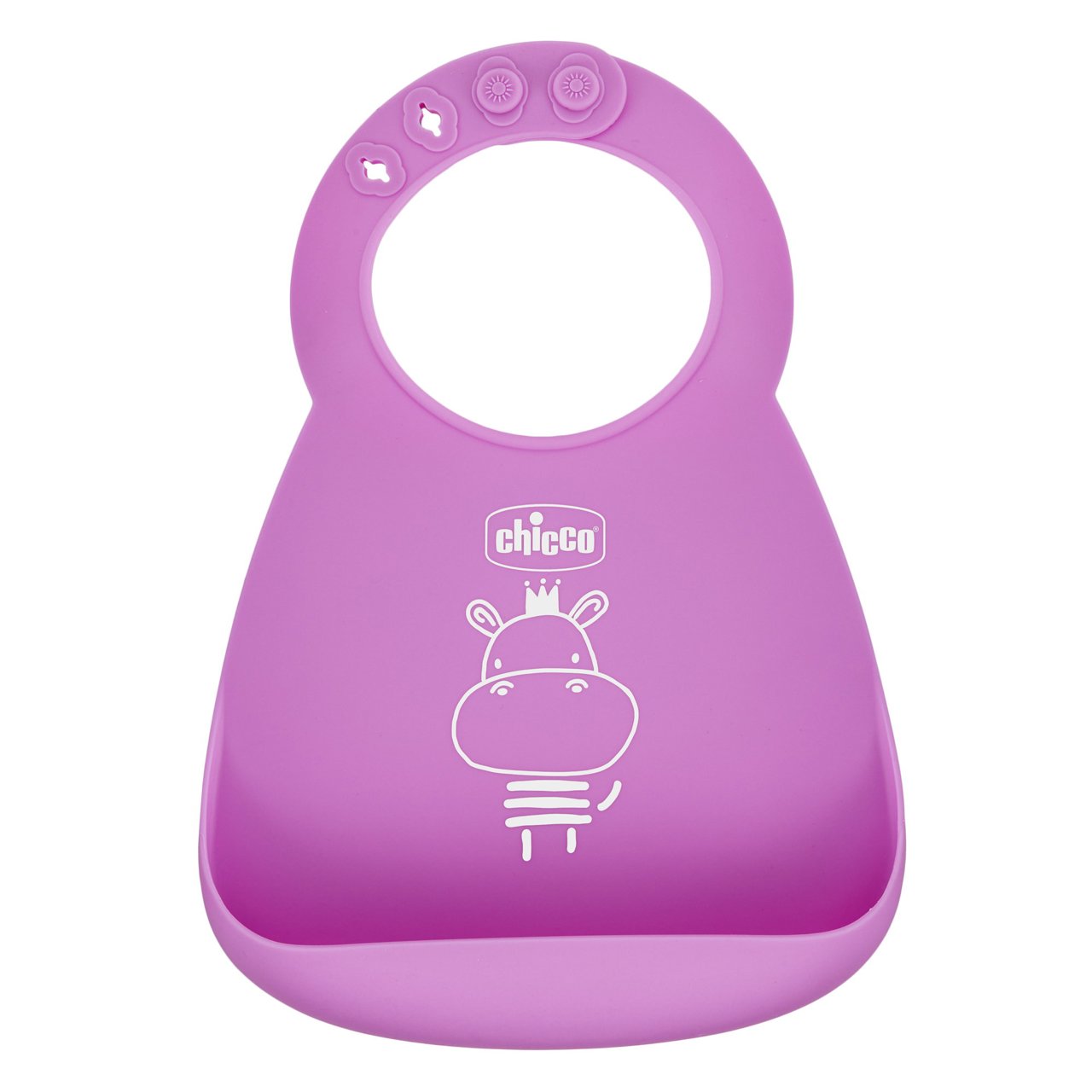 Chicco Pink Silicone Bib 6M+ (ref. Ch. Ali10219160000) - Healtsy