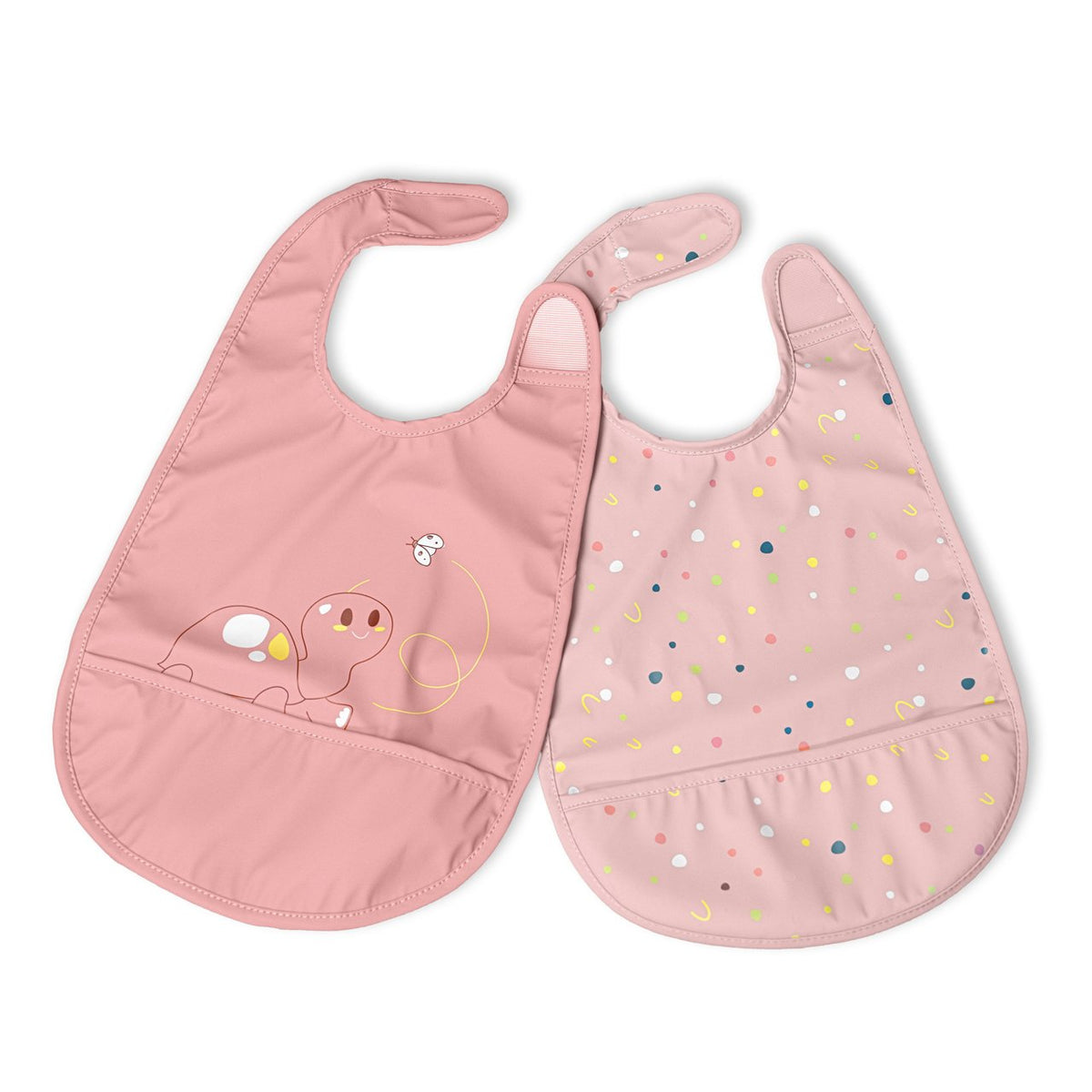 Chicco Pink Fabric Bib 6M+ (Twin Pack) ref Ch.Ali16301150000 - Healtsy