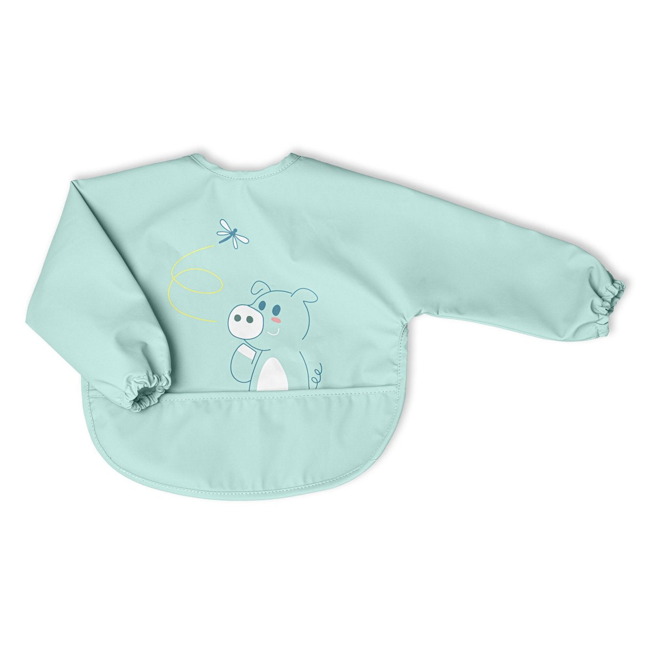Chicco Fabric Bib with Sleeves Blue 6M+ (ref. Ch. Ali6302250000) - Healtsy