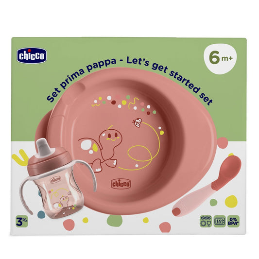 Chicco Baby Feeding Set _Pink _ 6M+ (ref. Ch.Ali16200150000) – Buy Now at Healtsy