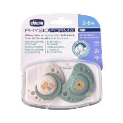 Chicco Physio Air Pacifier_ Green_ 2-6M (x2 units)