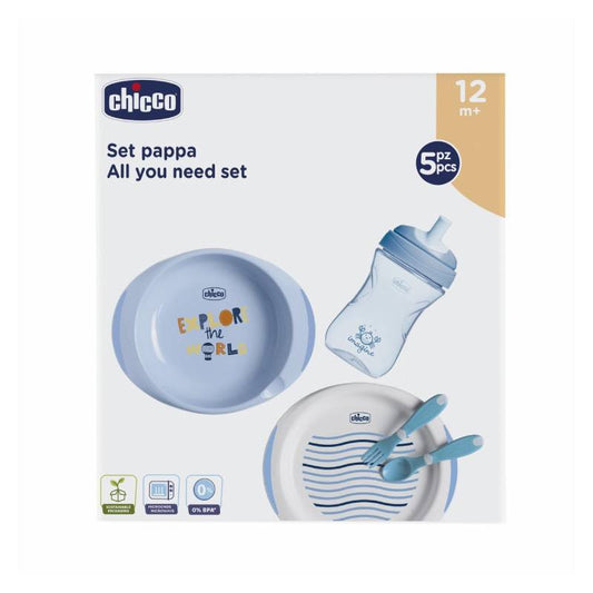 Chicco Papa Boy Set Cup + First Spoon + Plate 6M+