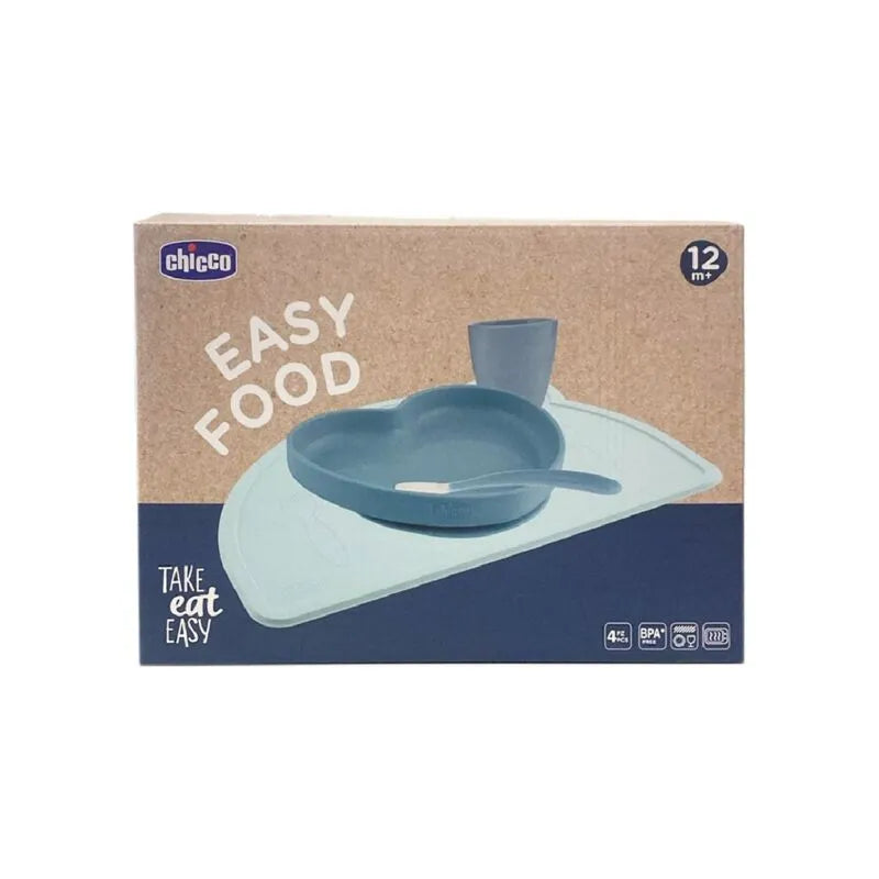 Chicco Blue Silicone Papa Set 12m+ (Ch.ali10237260000) - Healtsy