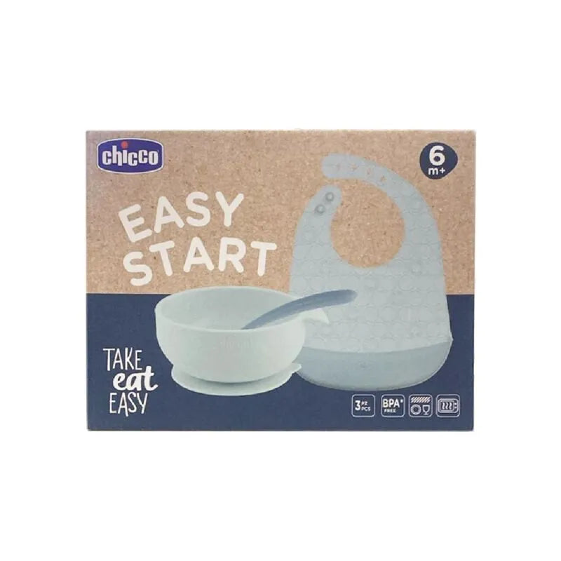 Chicco Blue Silicone Papa Set 6m+ (Ch.ali10238260000) - Healtsy