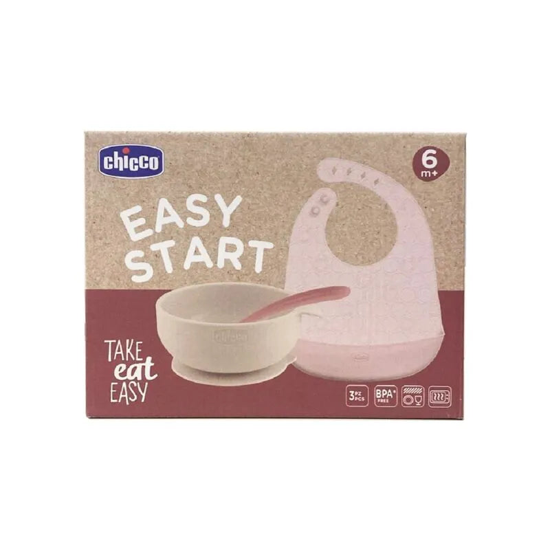Chicco Pink Silicone Papa Set 6m+ (Ch.ali10238160000) - Healtsy