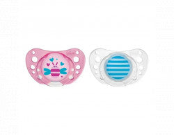 Chicco Physio Air Orthodontic Pacifier (x2 units)_ 16-36m_ Pink Latex + Sterilization Box