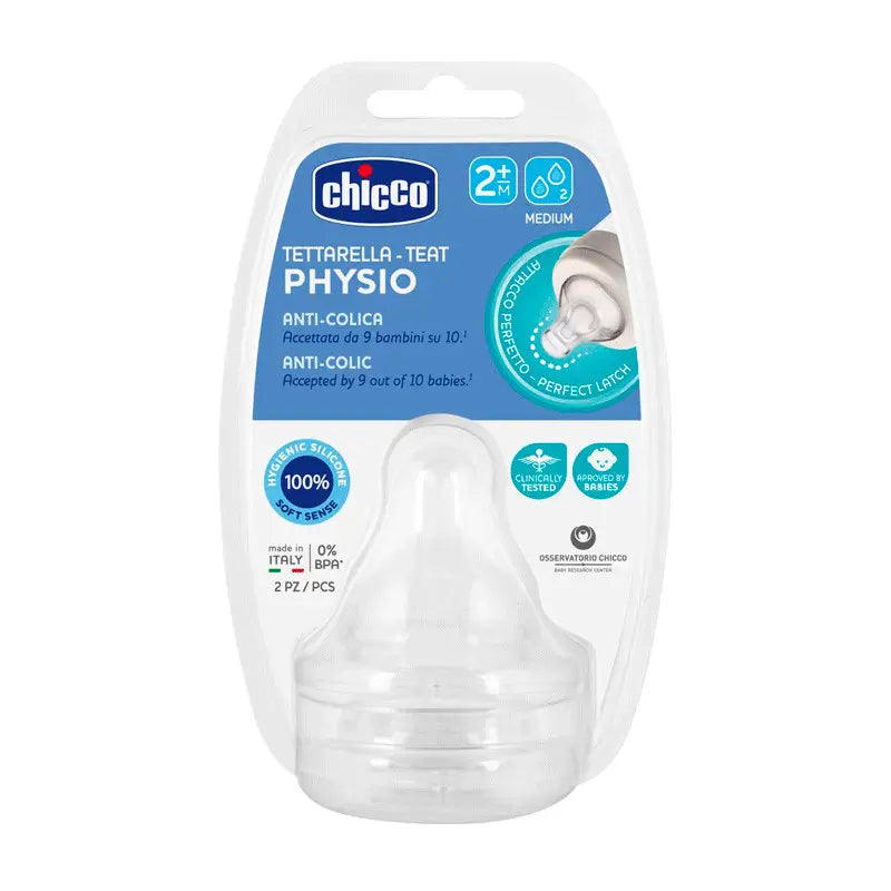 Chicco Teat Perfect 5_ Silicone_ 2m+ _Adjustable (x2 units) - Healtsy