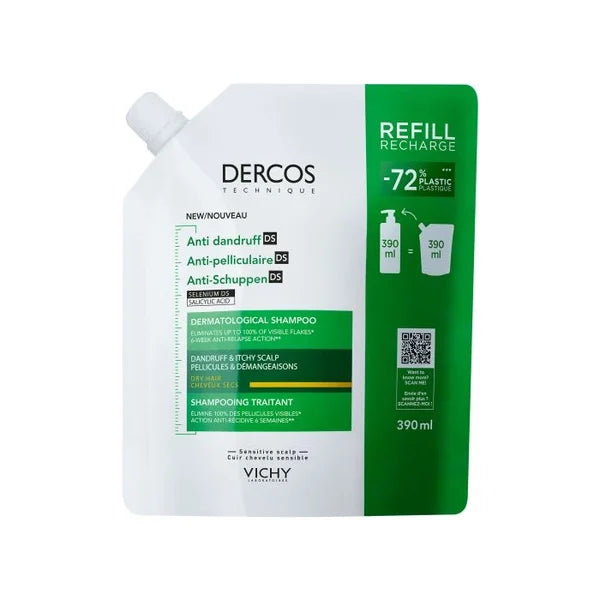 Dercos Antidandruff Dry Dandruff Shampoo_ Refill 390Ml - Healtsy