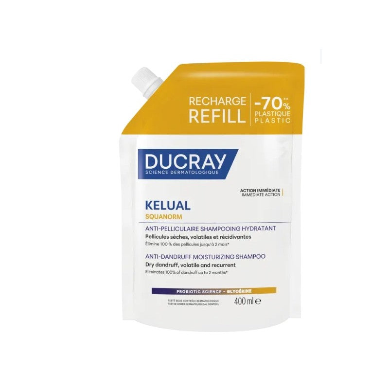 Ducray Kelual-Squanorm Dry Dandruff Shampoo _ Refill - 400ml - Healtsy