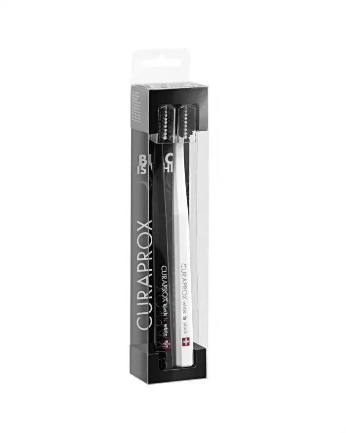 Curaprox Black White Toothbrush Kit _ White+Black - Healtsy
