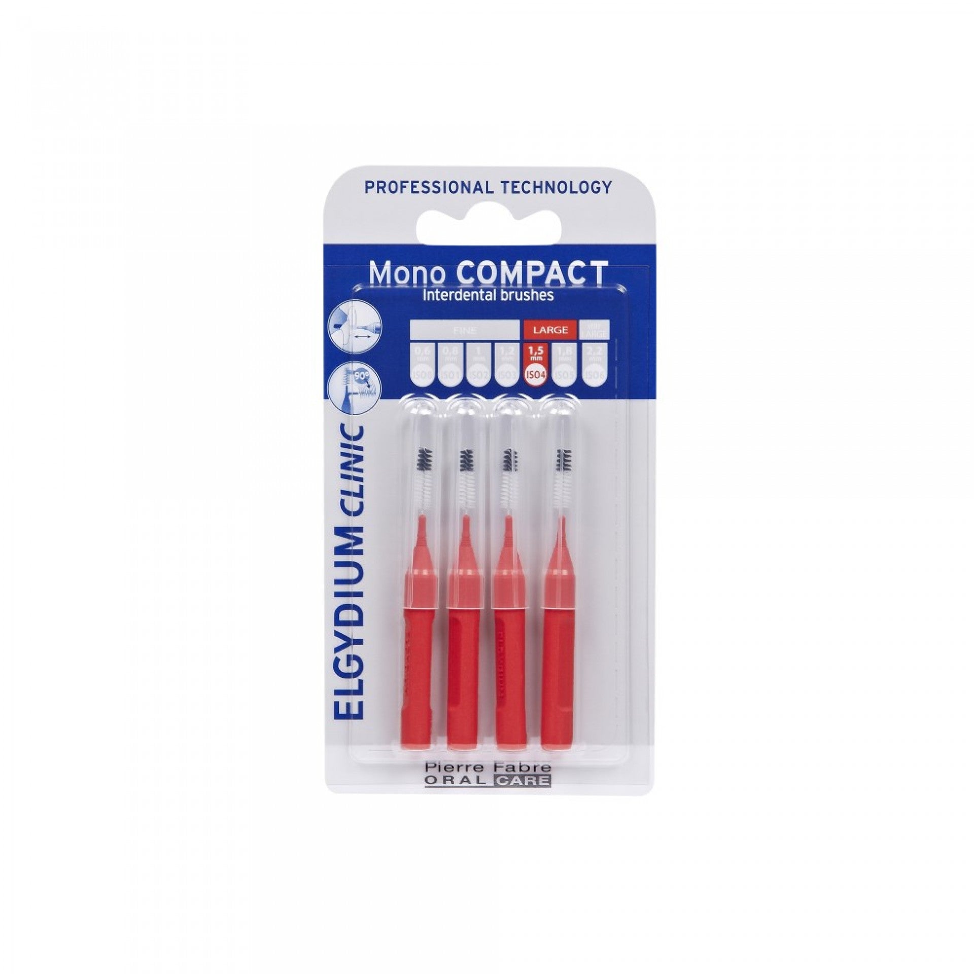 Elgydium Clinic Mono Compact Red Brush (x4 units) - Healtsy