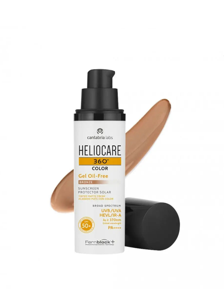 Heliocare 360º Color Gel Oil Free SPF50+ Bronze Color - 50ml - Healtsy