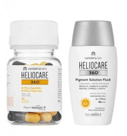 Heliocare 360° D Plus Capsules (X30 units) + Pigment Solution Fluid Sunscreen SPF50+ - 50ml (Special price)