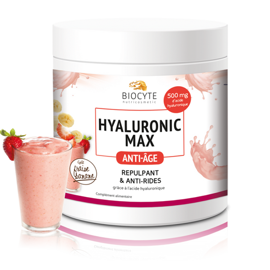 Hyaluronic Max Strawberry / Banana powder oral solution - 280g - Healtsy