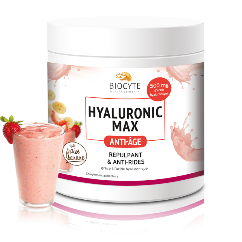 Hyaluronic Max Strawberry / Banana powder oral solution - 280g - Healtsy