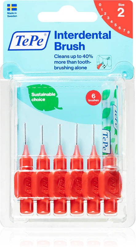 Original Tepe Interdental Brush_ 0.5mm _Red (x6 units)
