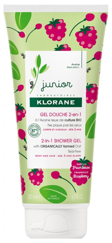 Klorane Petit Júnior Raspberry Hair Body Gel - 200ml - Healtsy