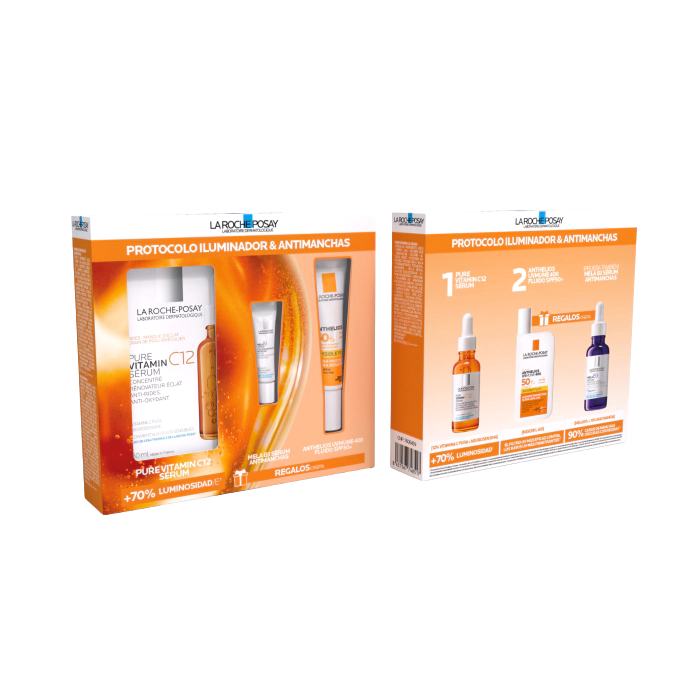 La Roche Posay Pure Vitamin C12 Serum - 30Ml + Anthelios Uvmune SPF50+ - 15ml + Mela B3 sérum - 3ml - Healtsy