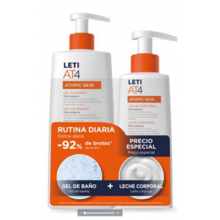 Letiat4 Bath Gel for Atopic Skin - 500ml + Body Milk - 250ml - Healtsy