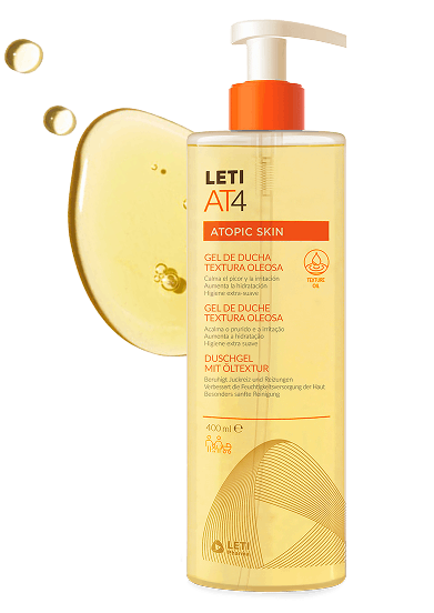 Leti AT4 Shower Gel, Oily Texture, for Atopic Skin, 400ml - Healtsy