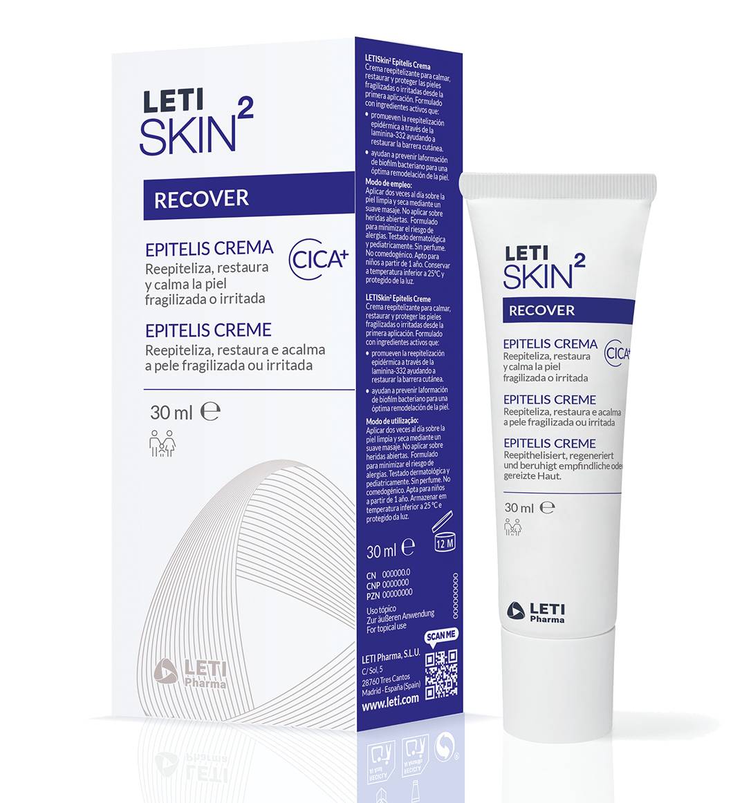 Letiskin2 Recover Epitelis Cream 30ml - Healtsy