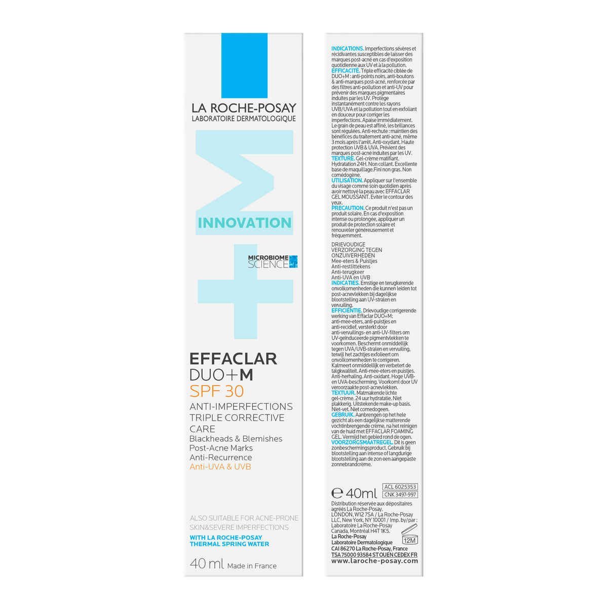 La Roche Posay Effaclar Duo+M Spf30 40ml - Healtsy