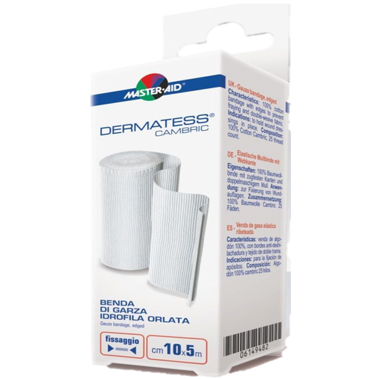 MasterAid Dermatess Elastic Gauze Bandage with Edge - 5m x 10cm - Healtsy