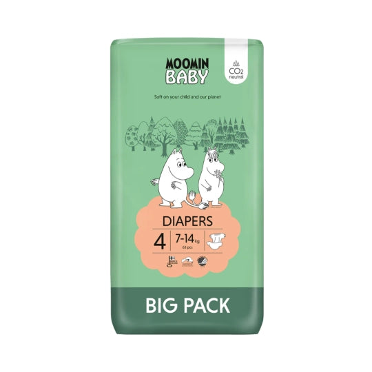 Moomin Baby Diapers Size 4 _ 7-14Kg (x63 units) - Healtsy