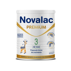 Novalac Premium 3 baby formula can on a white background