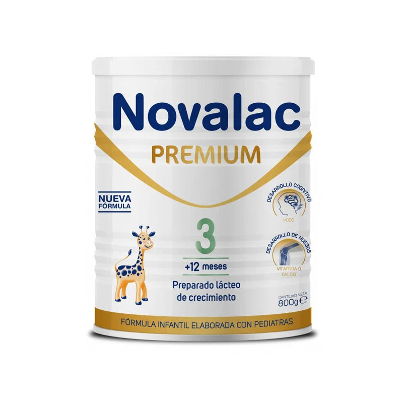 Novalac Premium 3 baby formula can on a white background