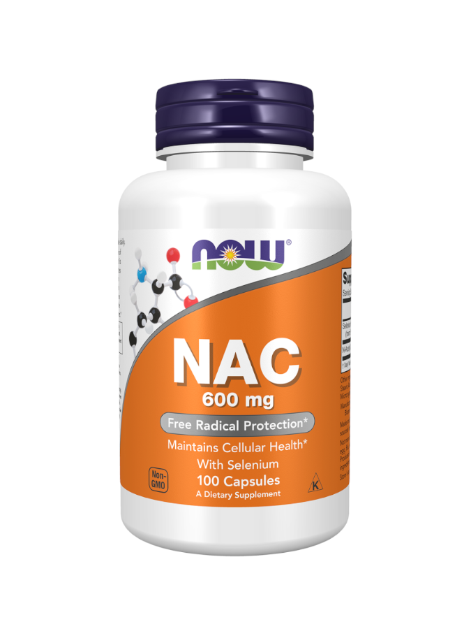 NOW NAC N-acetil cisteína 600mg (100 vegetable capsules) - Healtsy