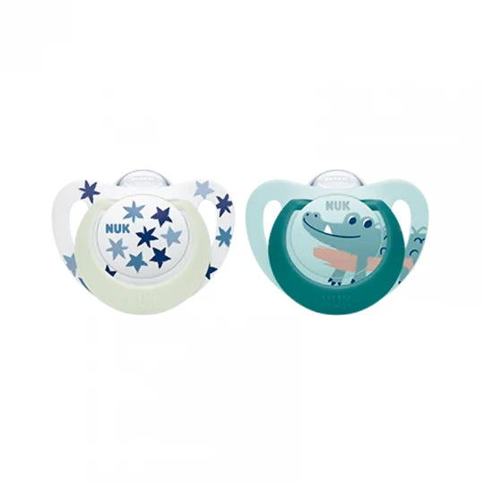 Nuk Star Daynight Silicone Pacifier_ T2 _ 6-18m (x2 units) - Healtsy