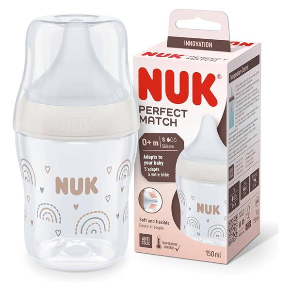 Nuk Perfect Match Baby Bottle _ Rainbow - 150ml – Buy Now at Healtsy