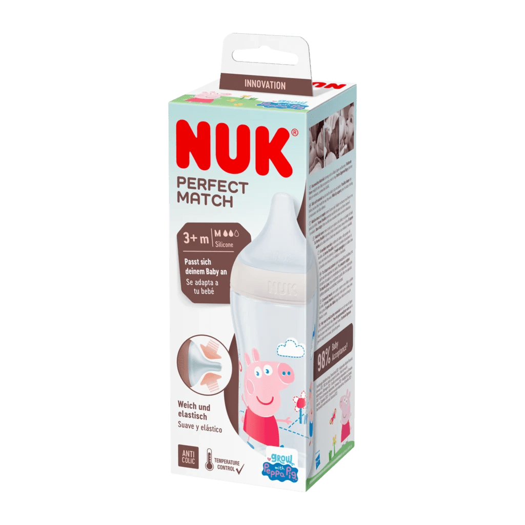Nuk Perfect Match Silicone Baby Bottle_ Flow M_ Peppa - 260ml – Buy Now at Healtsy