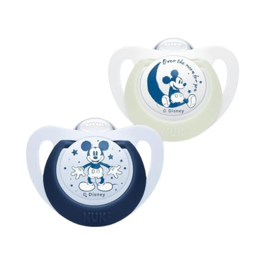 Nuk Star Mickey Night Silicone Pacifier_ 18-36M (x2 units)