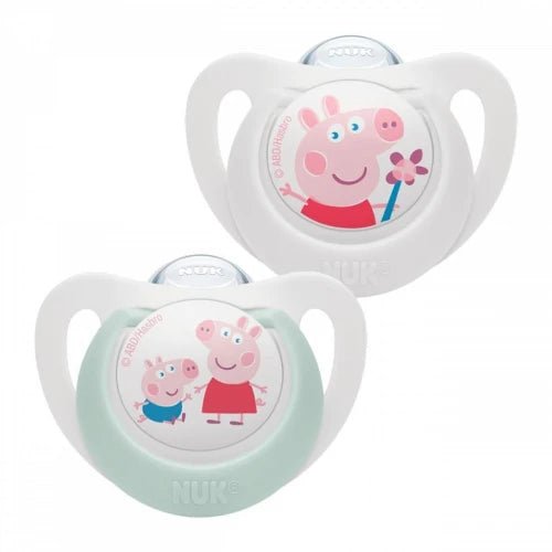 Nuk Star Peppa Pig Silicone Pacifier_ 6 - 18M (Double Pack) – Buy Now at Healtsy