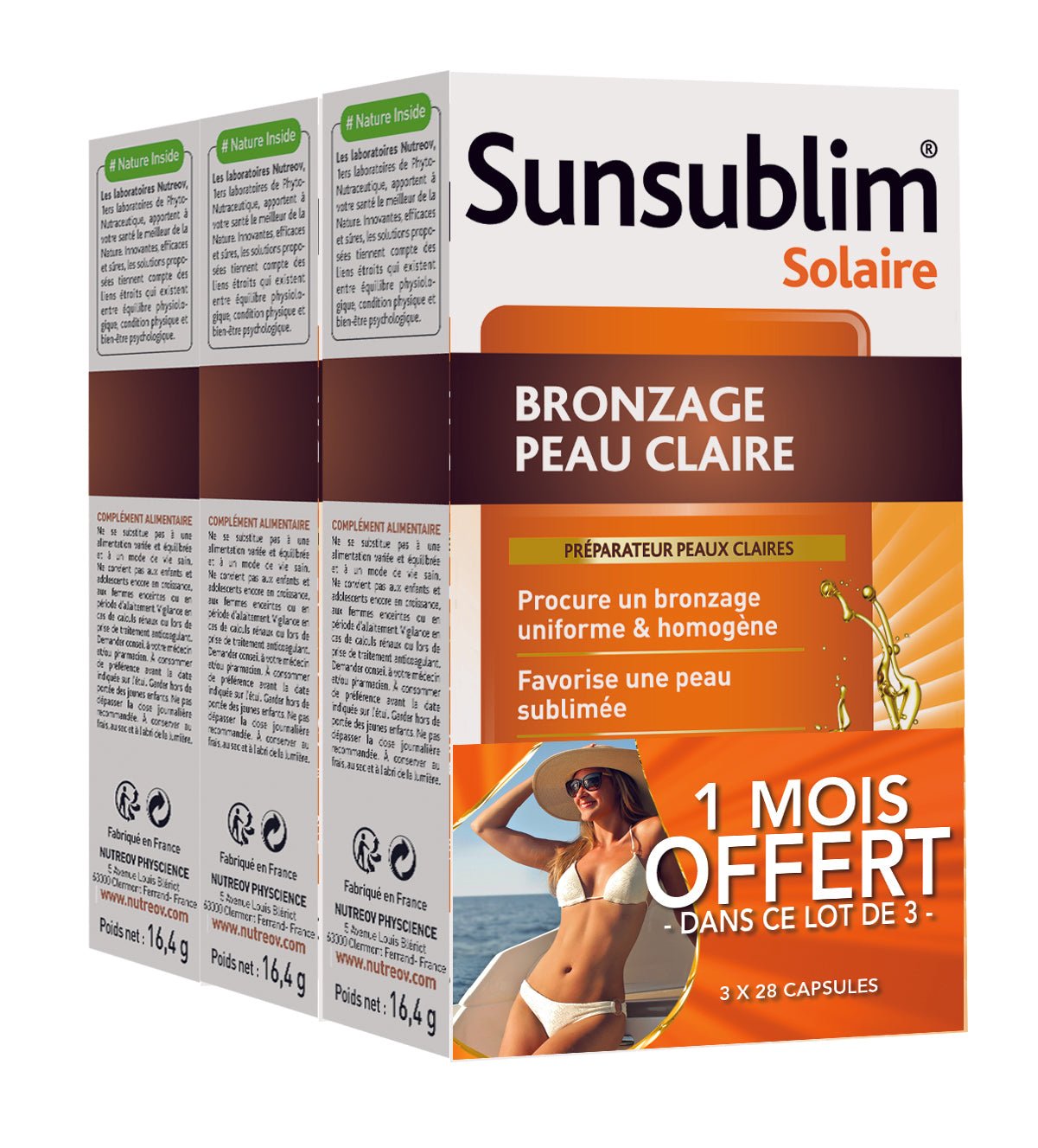 Nutreov Sunsublim Tan Light Skin (x28 capsules) Triple pack – Buy Now at Healtsy