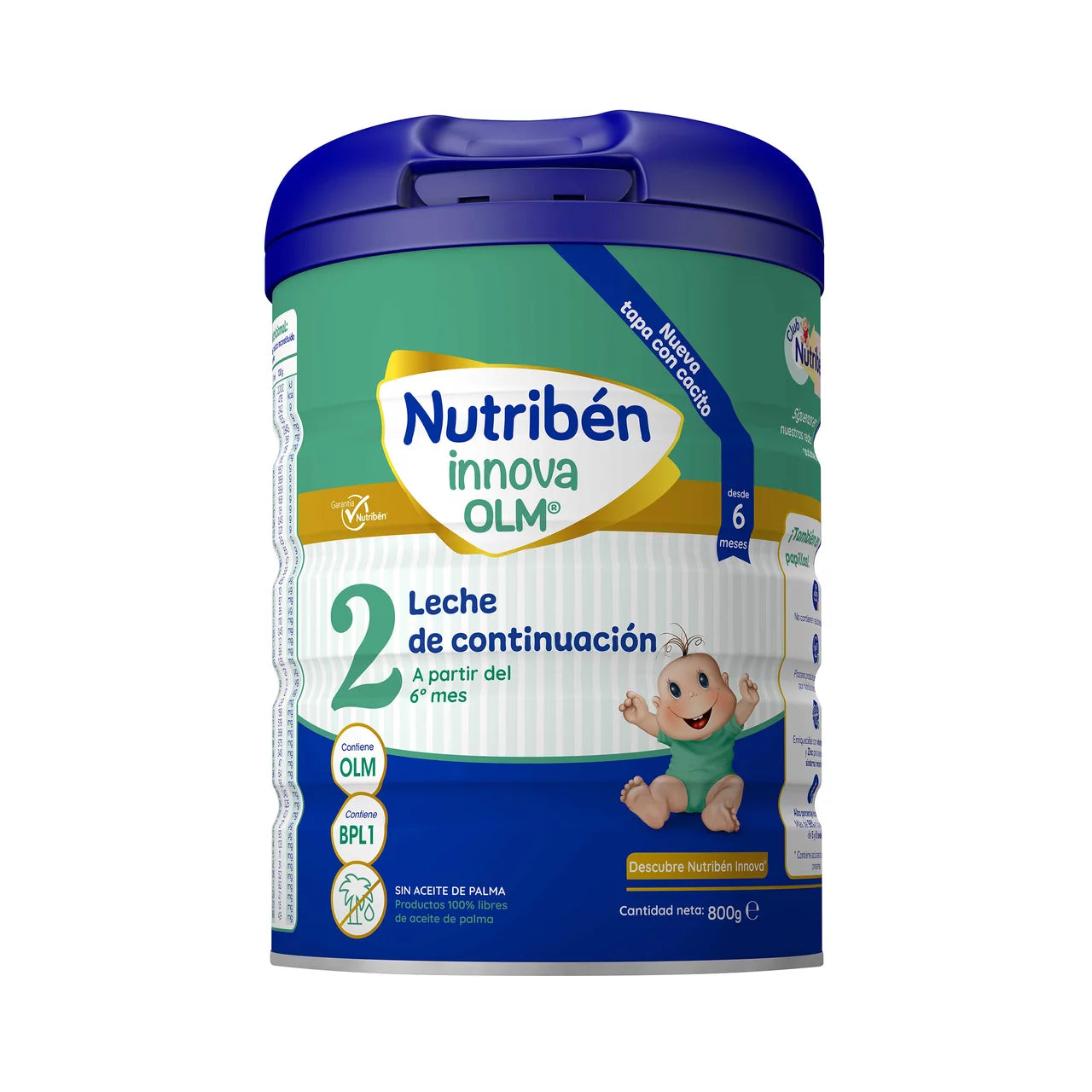 Nutribén innova OLM baby formula container on a white background