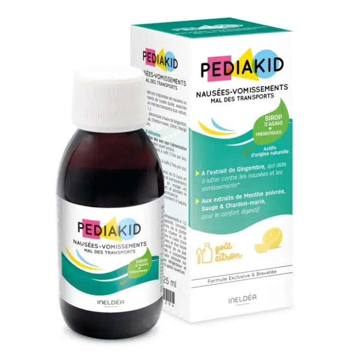Pediakid Nausea and Motion Sickness Lemon Syrup - 125ml - Healtsy
