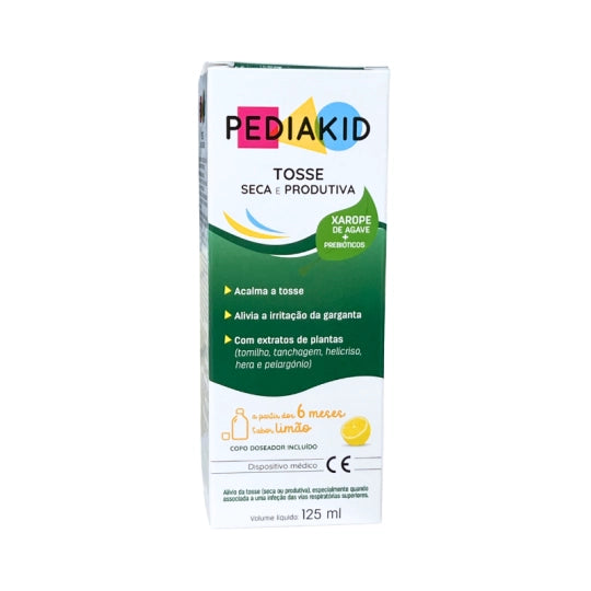 Pediakid Dry and Productive Cough Lemon Syrup - 125ml - Healtsy