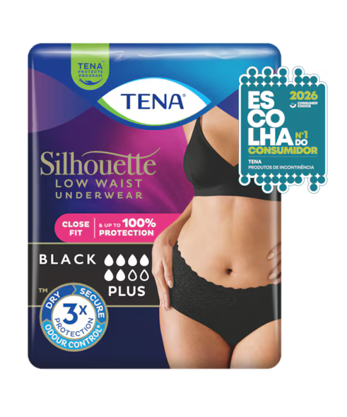 Tena Silhouette Black Briefs_ Size L_ Low Waist (x10 units) - Healtsy