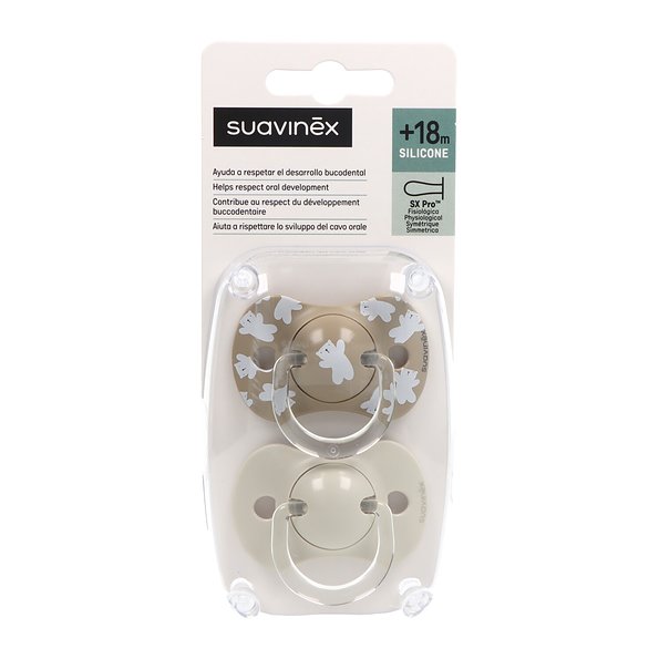 Suavinex Prints Physiological Silicone Pacifier_ 18M+ (x2 units) - Healtsy