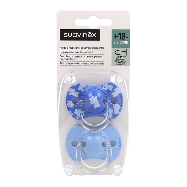 Suavinex Prints Physiological Silicone Pacifier_ 18M+ (x2 units) - Healtsy
