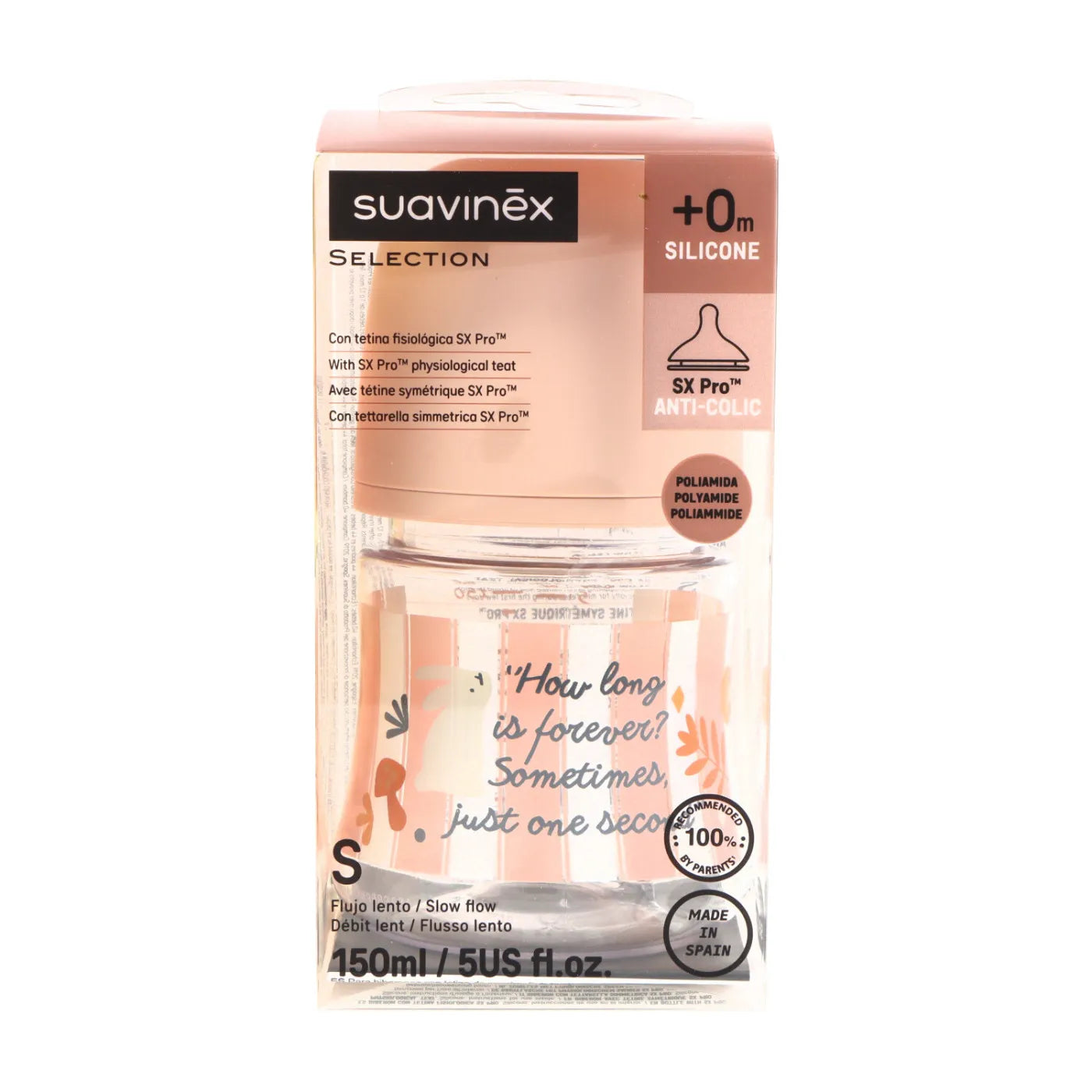 Suavinex Select Wonderland Anti-Colic Silicone Teat Bottle - Slow - 150ml _ +0M - Healtsy