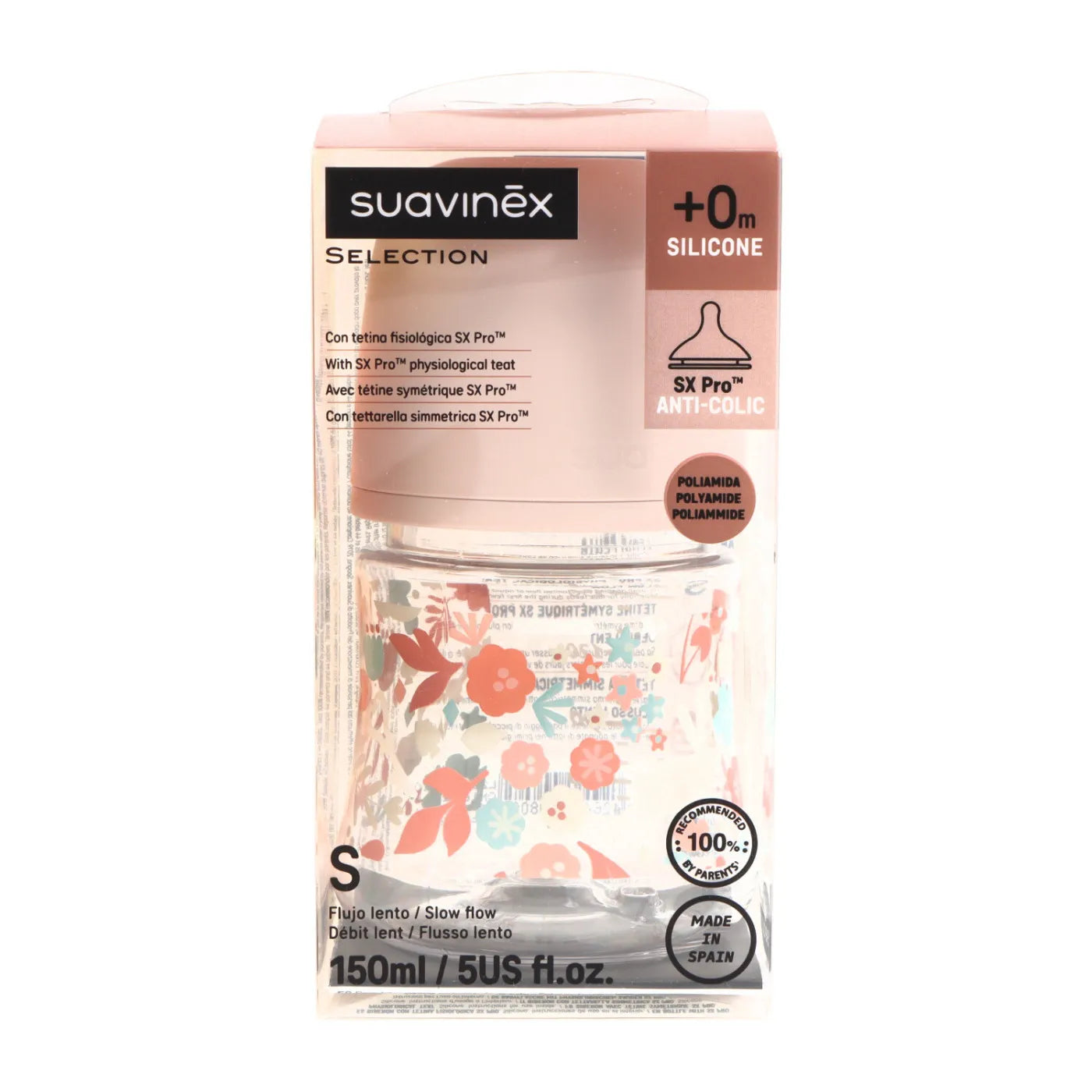 Suavinex Select Wonderland Anti-Colic Silicone Teat Bottle - Slow - 150ml _ +0M - Healtsy