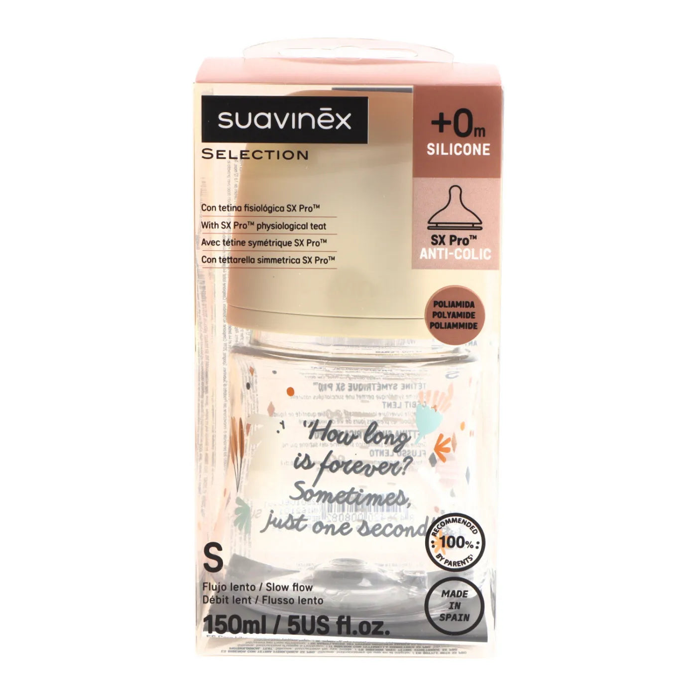 Suavinex Select Wonderland Anti-Colic Silicone Teat Bottle - Slow - 150ml _ +0M - Healtsy