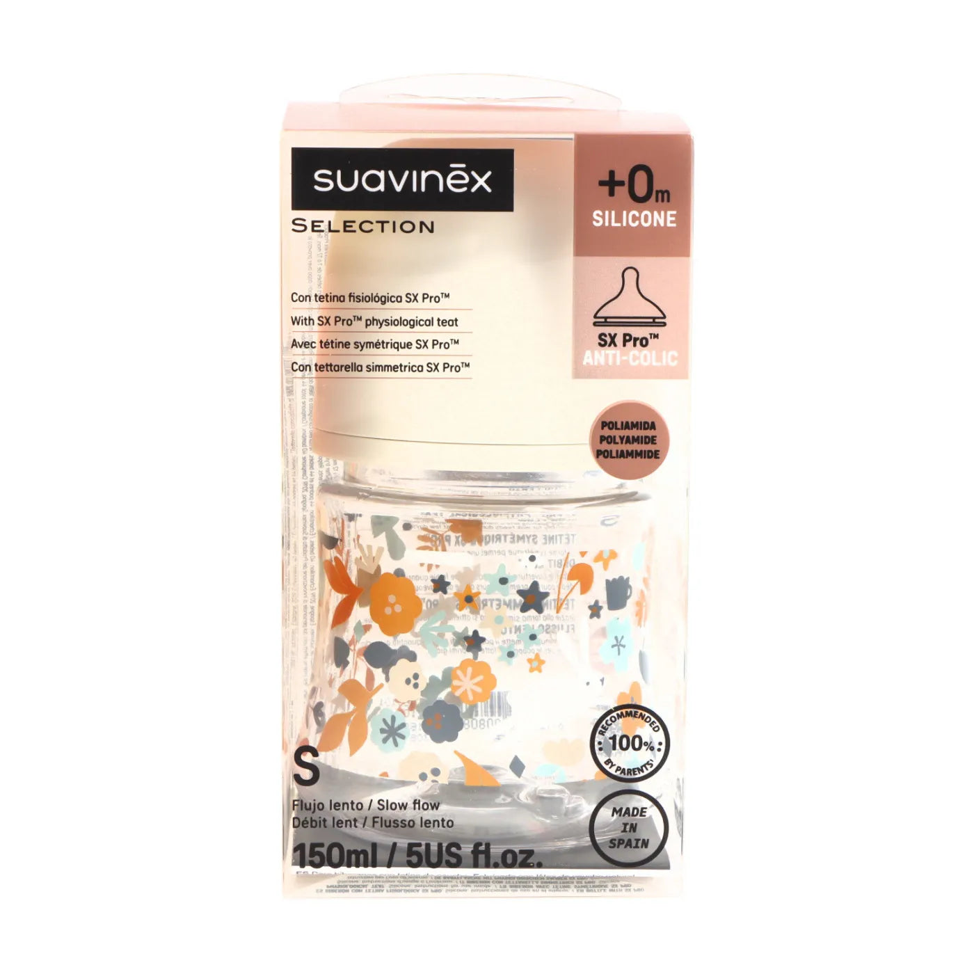 Suavinex Select Wonderland Anti-Colic Silicone Teat Bottle - Slow - 150ml _ +0M - Healtsy