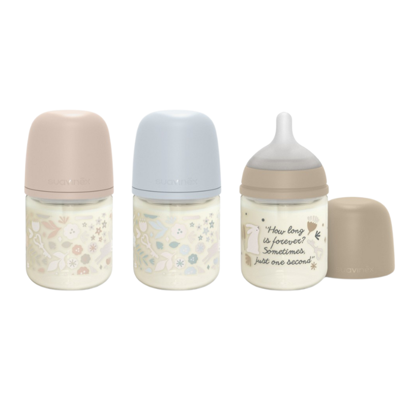 Suavinex Select Wonderland Anti-Colic Silicone Teat Bottle - Glass - Slow - 120ml - +0 - Healtsy