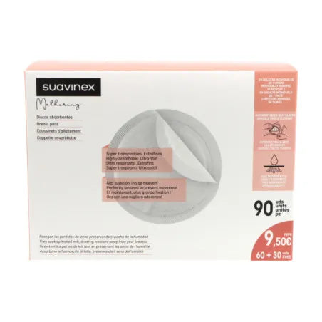 Suavinex Absorbent Pads for Breasts (60+30 units) - Healtsy